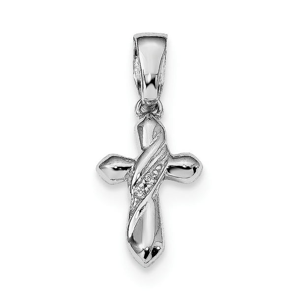 Sterling Silver CZ Ribbon Charm Sterling Silver CZ Ribbon Charm